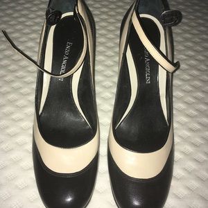 Enzo Angiolini Black and Tan Heels